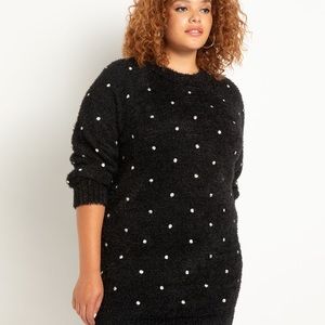 Eloquii Black Rhinestone Sweater Dress Size 18/20